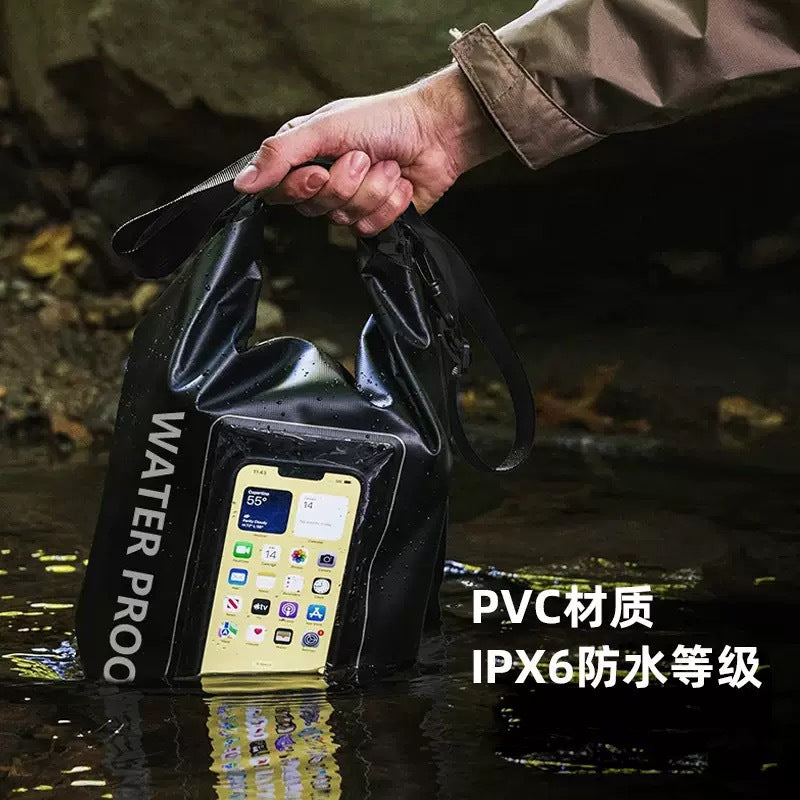 2L Waterproof PVC Bag with Phone Pocket for Outdoor Activities and Swimming - IPX6 Rated