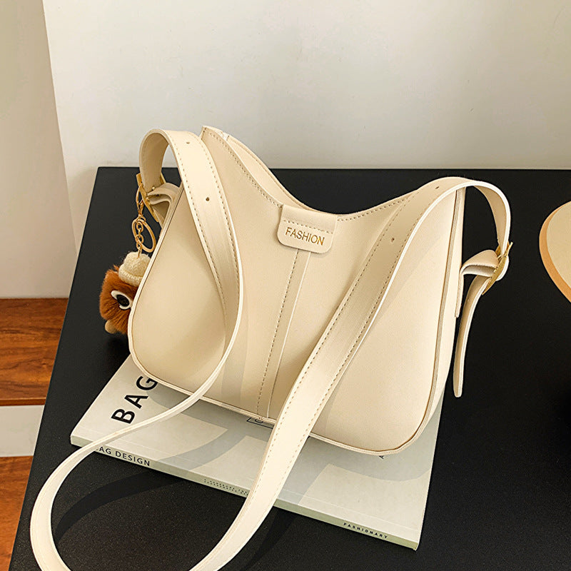 Chic Korean-Style Crossbody Bag with Soft PU Leather and Vintage Stitching Design for Daily Fashion