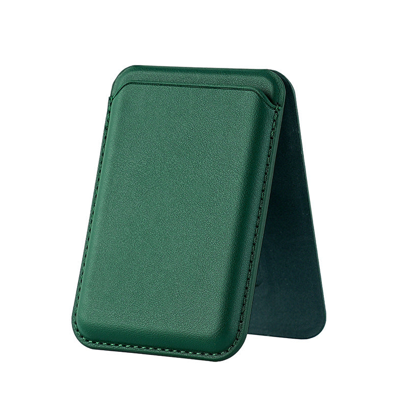 Magnetic Card Holder Stand for Apple 16Pro Max, Magsafe Strong-Magnet Phone A- Frame Stand with Card Slot Leather Case