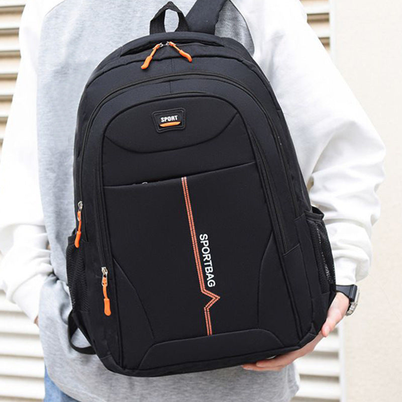 Men's Large Capacity Backpack Student Travel Computer Backpack Wear-Resistant Oxford Cloth Material Ergonomic Curved Shoulder Strap Design