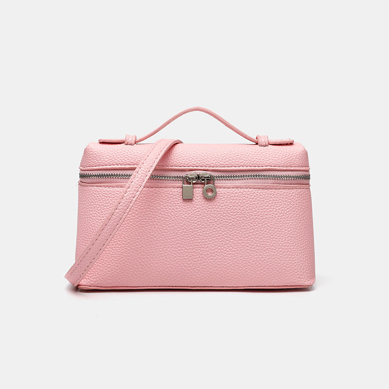 Lunch Box Bag PU Leather Women's Simple All-Match Shoulder Crossbody Box Bag Niche Temperament Women's Bag