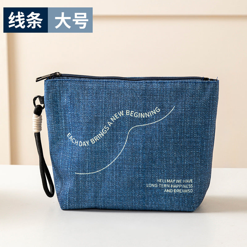 New Denim Coin Purse Multi-Functional Storage out Portable Cosmetics Storage Bag Mini Anytime Small Saddle Bag