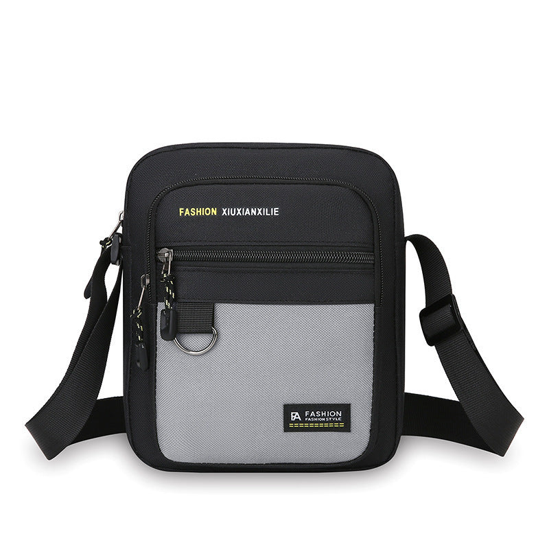 Men's Bag Fashion Casual and Lightweight New Letter Iron Hoop Sports Riding Crossbody Portable Shoulder Square Bag