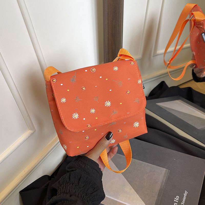 Chic Floral Crossbody Bag for Women - Soft Polyester Shoulder Bag with Zipper Closure and Stylish Flower Pattern