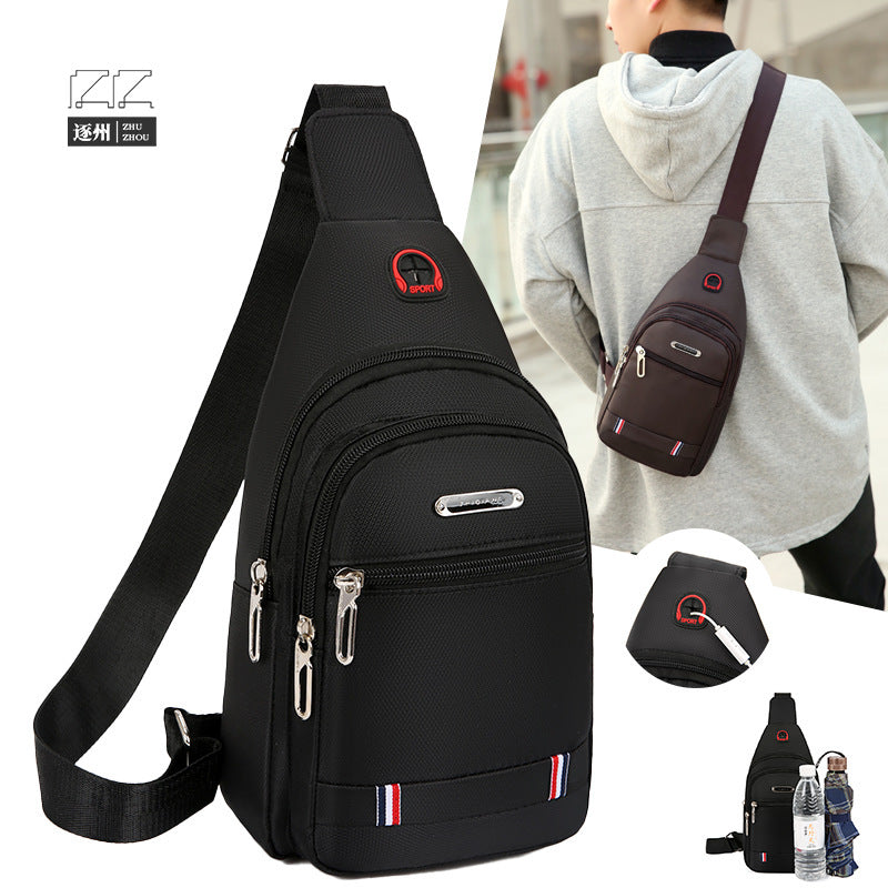 Stylish Men's Chest Bag with Large Capacity, Water-Resistant Oxford Fabric, Perfect for Business and Daily Use