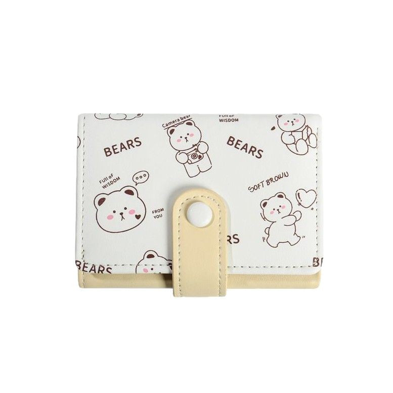 Cute girly soft and adorable sweet little rabbit print short student wallet card holder multifunctional cartoon coin purse for women