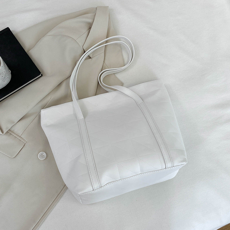 New Fashion Simple Large Capacity Totes Women's Geometric Stitching Design Everyday Joker One Shoulder Underarm Bag