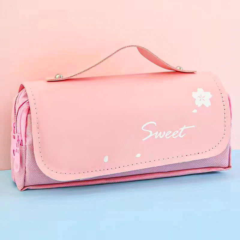 Cute Kawaii Pencil Case with Sweet Donut Charm and Multiple Compartments for Students