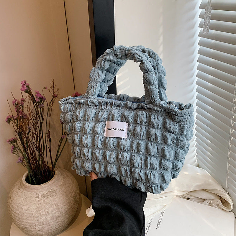 New Bubble Cloud Bag Commuter Shoulder Handbag Office Worker Large Capacity Summer Simple Korean Style Ins Women's Bag