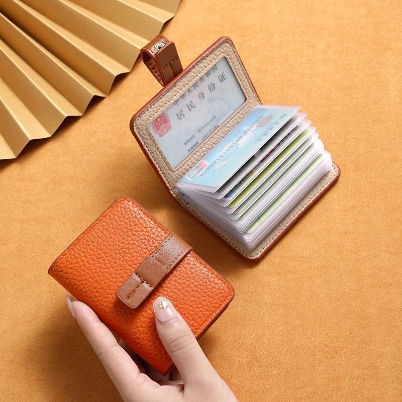 Leather Certificate Card Holder Women's Small New Driving License Card Bag Two-in-One Large Capacity Multiple Card Slots