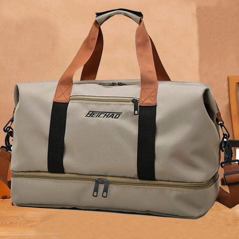 Gym bag for men and women, coverable handle, large capacity travel bag with dry wet separation
