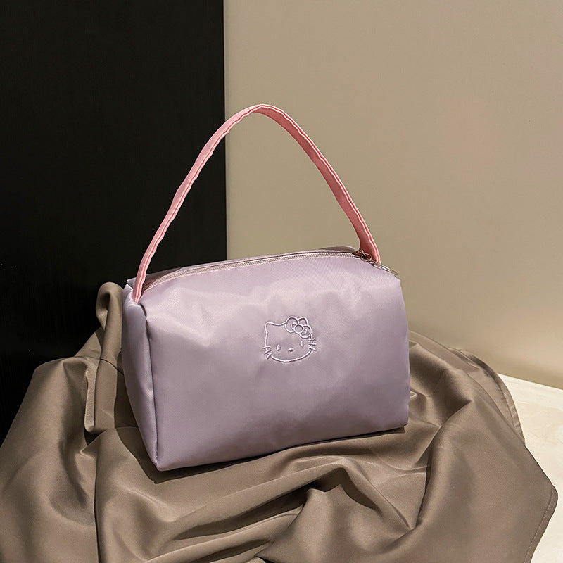 Cosmetic Bag Portable New Candy Color Dopamine Women's Large Capacity Storage Bag Square Organizing Bag Cosmetic Wash Bag
