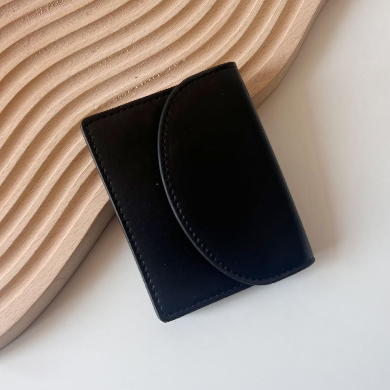 Korean Style New Women's Coin Purse Solid Color Simple Card Holder Multifunctional Lipstick Large-Capacity Wallet