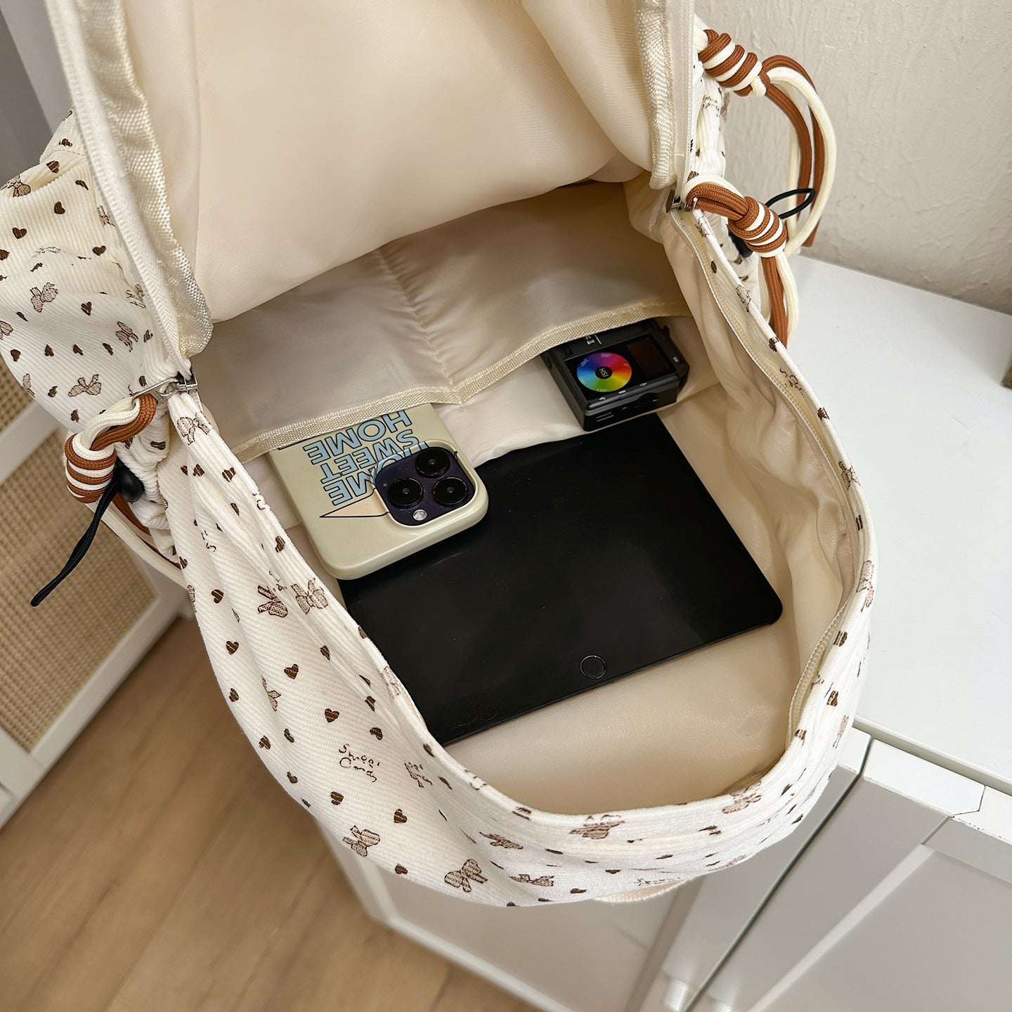 Early High School Student Schoolbag Large Capacity Floral Casual Travel Backpack Small Fresh Simple Backpack