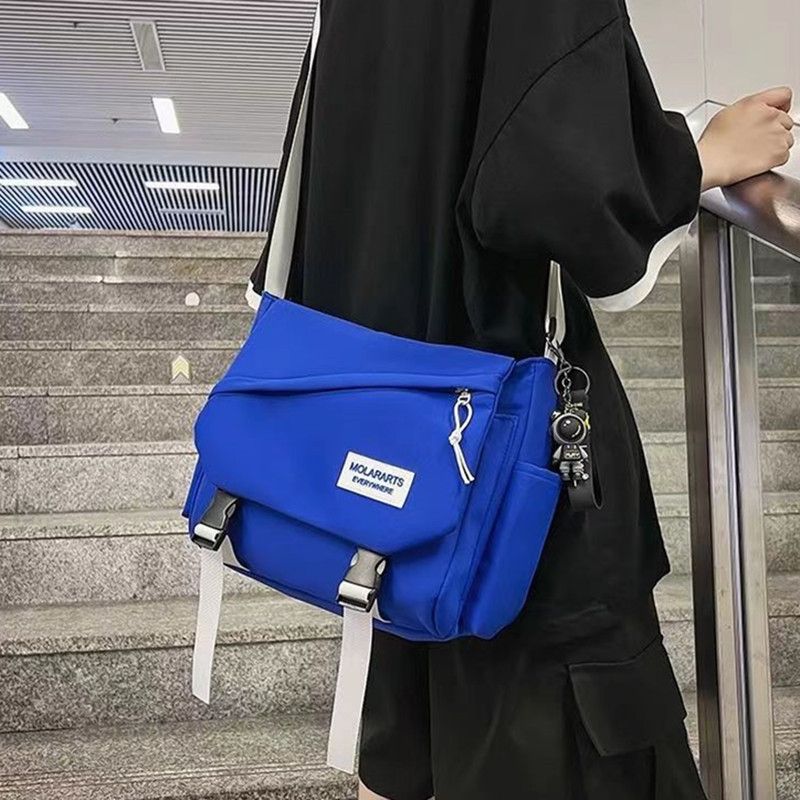 Messenger Bag Male Student Simple Casual Fashion Korean Canvas Single-Shoulder Laptop Backpack Couple Backpack