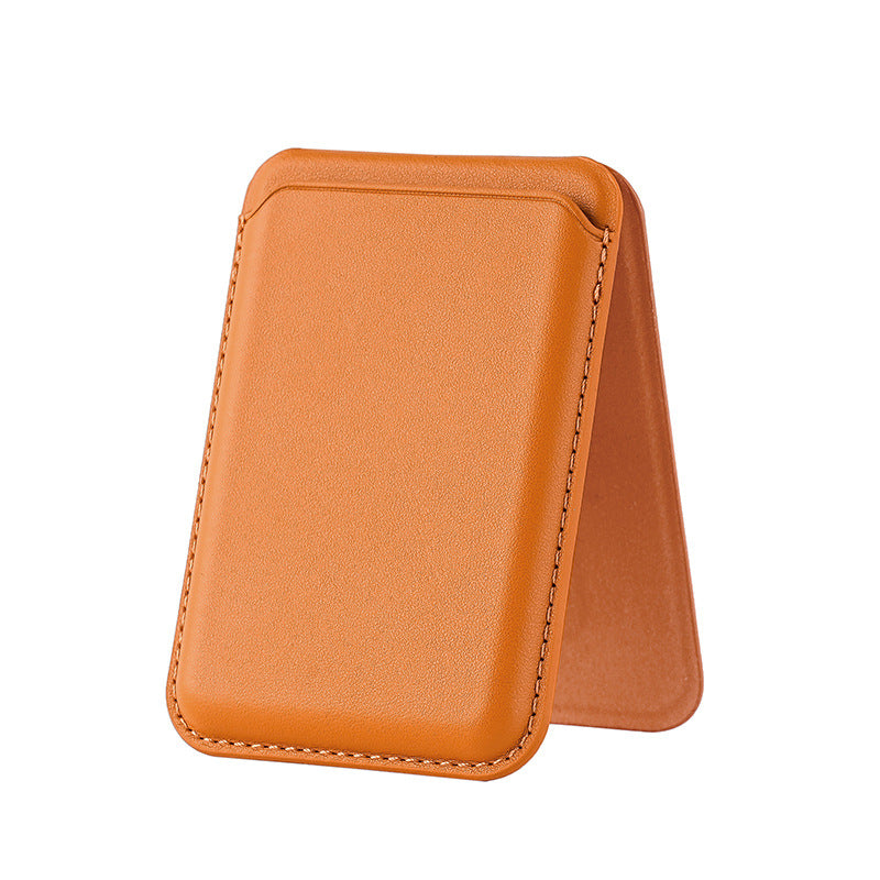 Magnetic Card Holder Stand for Apple 16Pro Max, Magsafe Strong-Magnet Phone A- Frame Stand with Card Slot Leather Case