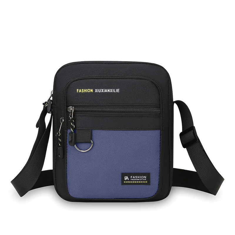 Men's Bag Fashion Casual and Lightweight New Letter Iron Hoop Sports Riding Crossbody Portable Shoulder Square Bag