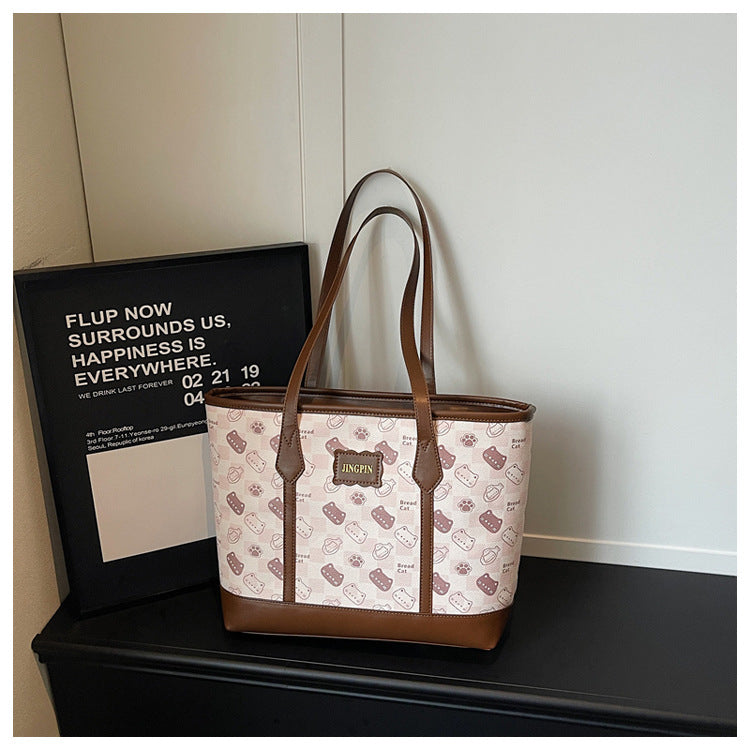 New Urban Simple Tote Bag Zipper Closure with Zipper Changing Bag and Mobile Phone Bag Daily Commuting Class Versatile Large Capacity Shoulder Bag