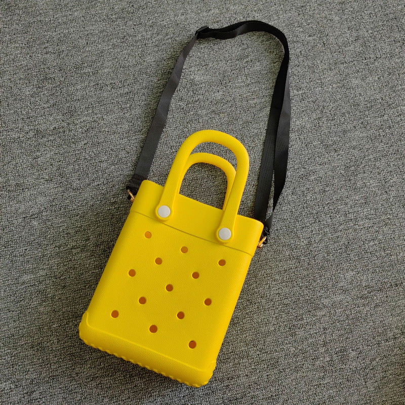 Cute Croc-Style Mini Shoulder Bag with Adjustable Strap for Women, Fashionable and Trendy Everyday Accessory