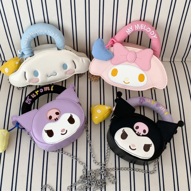 Cute Kawaii My Melody Handbag with Bow and Chain Strap, Perfect for Daily Use and Fashion Lovers