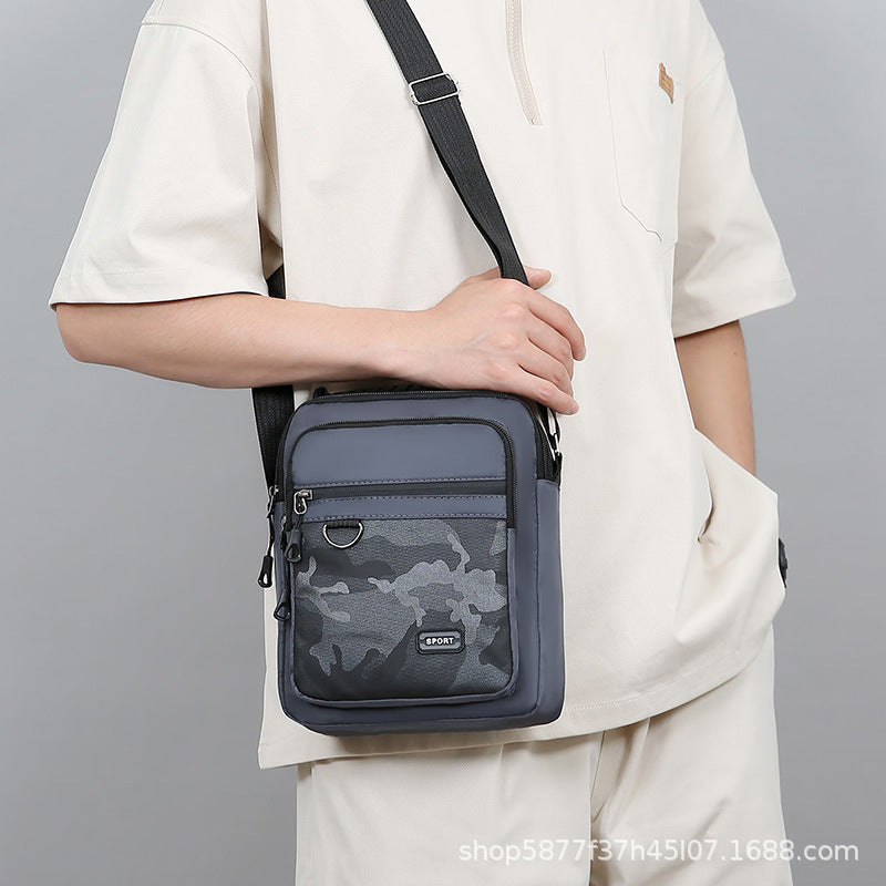 New Multifunctional Men's Bag Korean Style Minimalism Outdoor One Shoulder Messenger Bag Trendy Men's Large Capacity Shoulder Bag