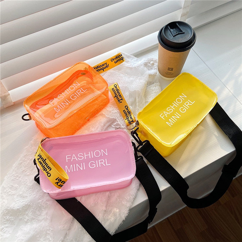 Transparent Fashion Mini Crossbody Bag with Adjustable Shoulder Strap Everyday Joker Trendy Item