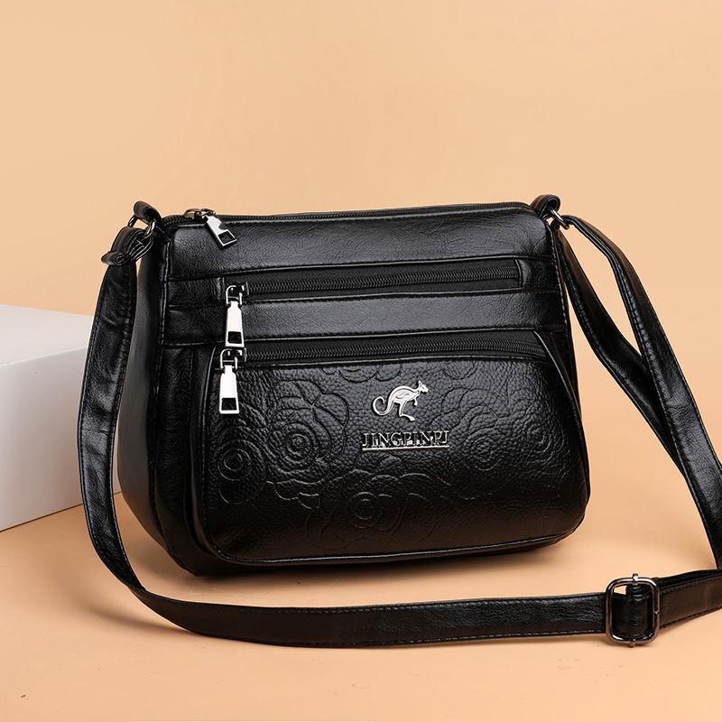 Textured Middle-Aged Mom Bag New Women's Shoulder Messenger Bag Grandma Bag