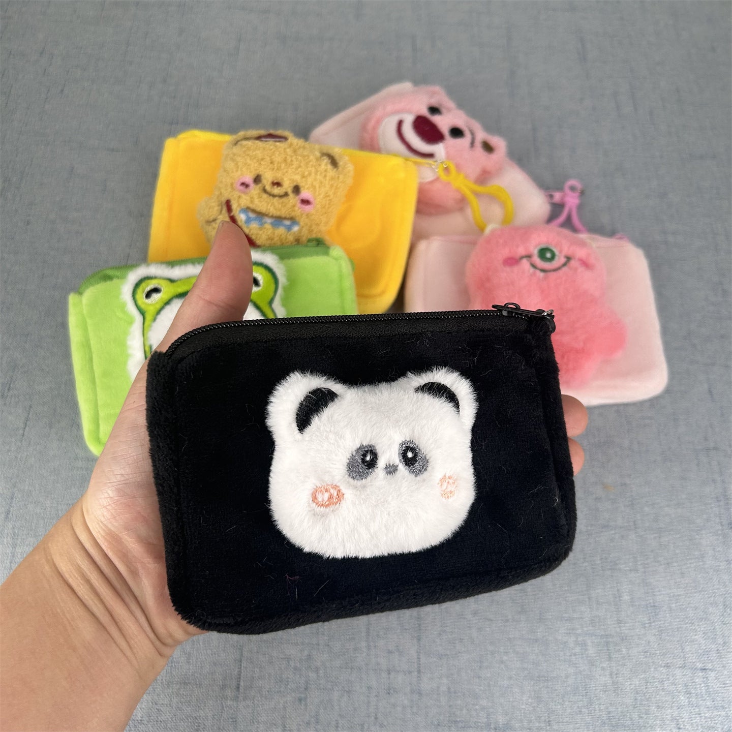 Women's Wallet Cute Plush Little Bear Cartoon Coin Purse, Daily Matching Storage Small Bag, Hanging Design