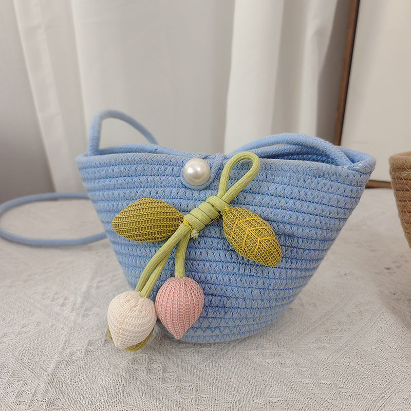 Summer New Woven Bag Women's Fashion All-Match Portable Crossbody Shoulder Bag