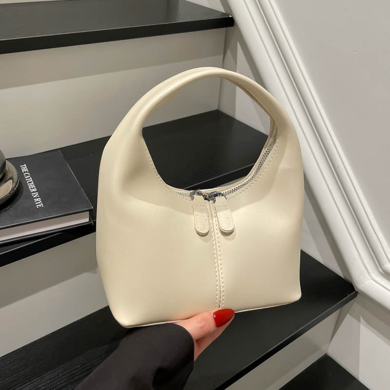 New Urban Simple Style Dumpling Bag Women's Soft Pu Handbag Stitching Design Everyday Joker Fashion Item