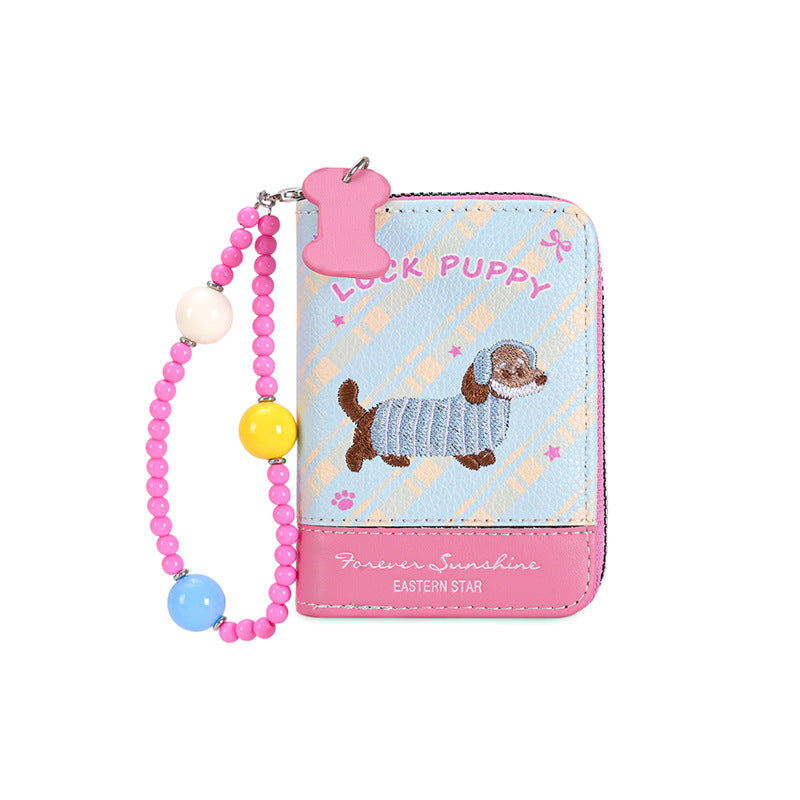 Wallet Ladies New Cute Sausage Dog Beaded Expanding Card Holder One Dopamine Good-looking Small Coin Purse
