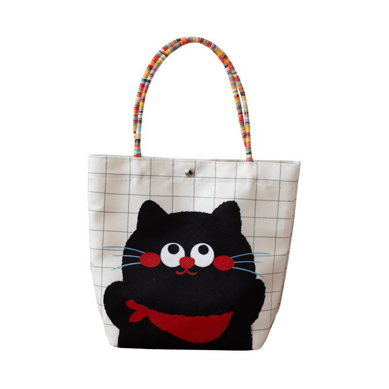Cute Cartoon Tote Bags for Kids and Students, Portable Handheld Design with Magnetic Closure and Phone Pocket