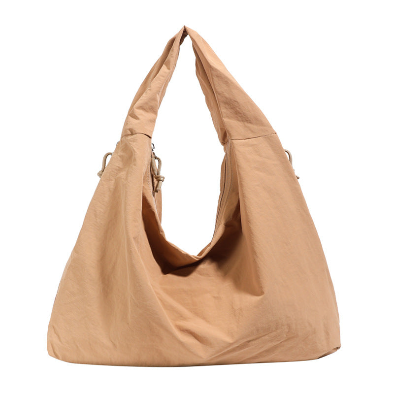 Minimalist Large Capacity Tote Bag for Women, Soft Fabric Shoulder Handbag with Multiple Inner Pockets, Casual Everyday Style