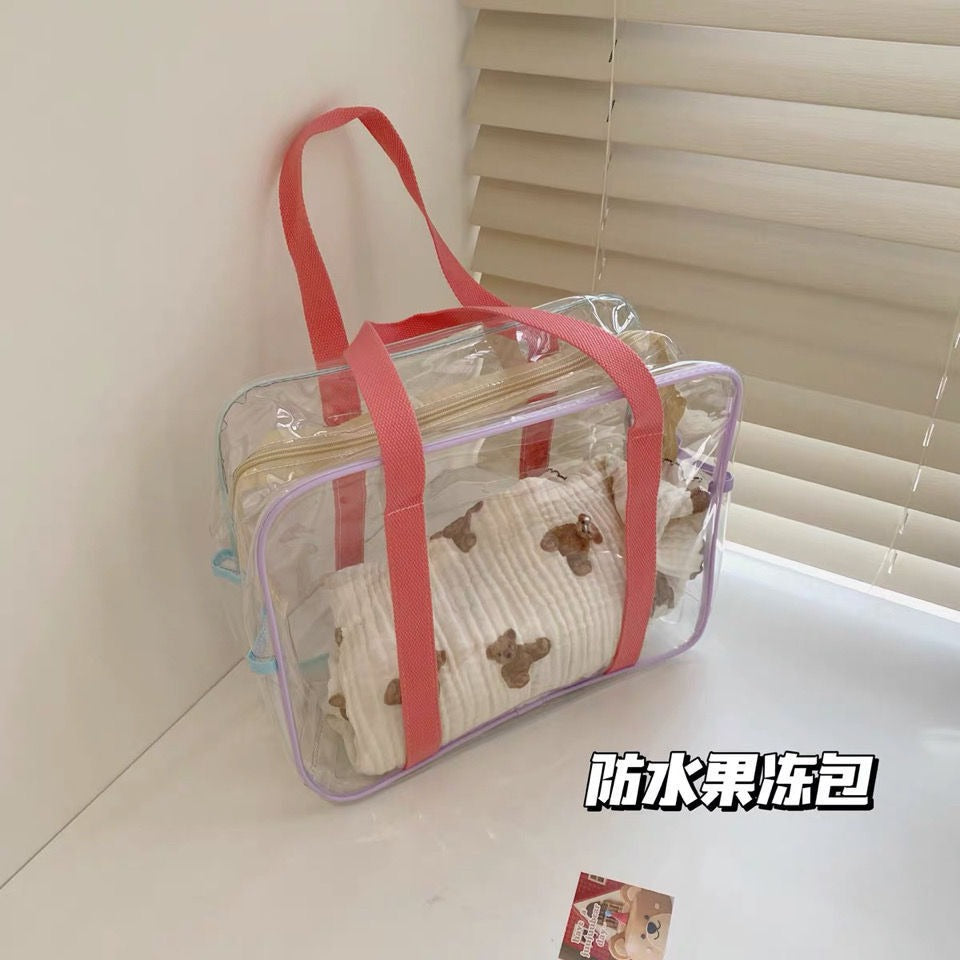 Transparent Waterproof PVC Travel Storage Bag for Clothes, Toiletries, and Baby Essentials - Perfect for Swimming, Beach, and Daily Use