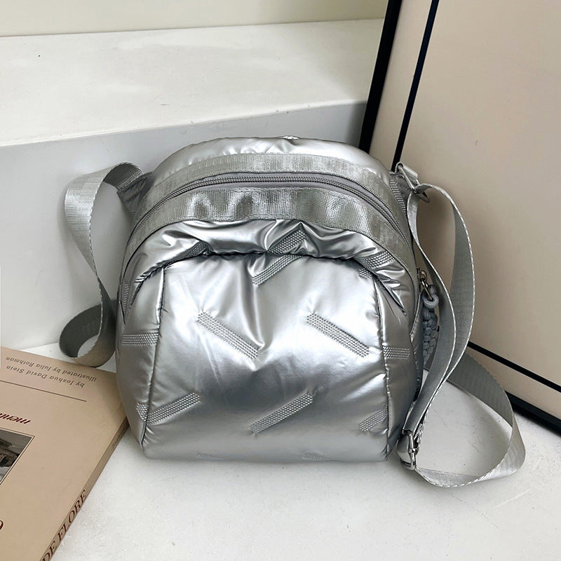 New Cotton Coat Bag for Women Cute Fashionable Shoulder Bag Casual All-Match Messenger Bag Lightweight Waterproof Nylon Cloth Bag