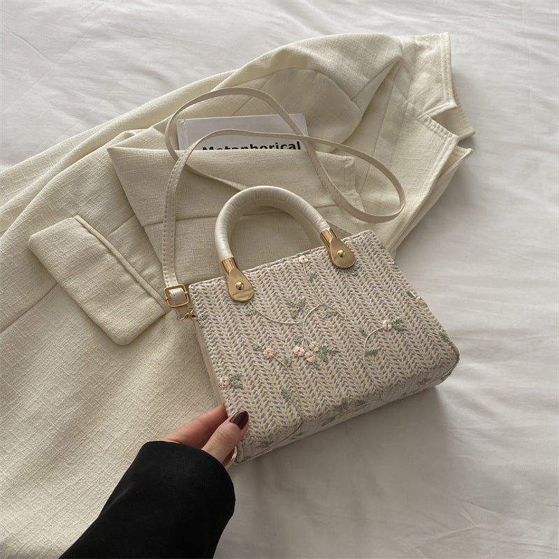 Straw Fashion Korean Gentle Handbag Spring and Summer New All-Match Shoulder Messenger Bag