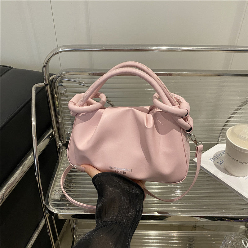 Elegant Pleated Cloud Bag for Women 2025 New Fashion Minimalist Shoulder Crossbody Handbag with Magnetic Closure and Soft PU Leather
