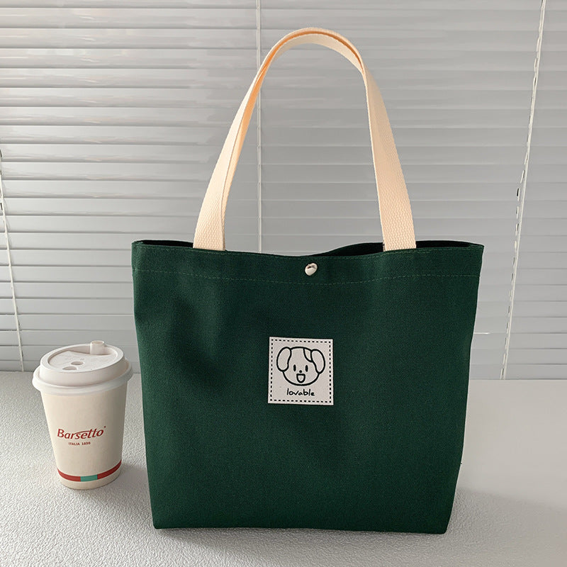 Cute Cartoon Canvas Tote Bag for Daily Use, School, Lunch, and Gift Packaging - Stylish and Practical Handheld Bag