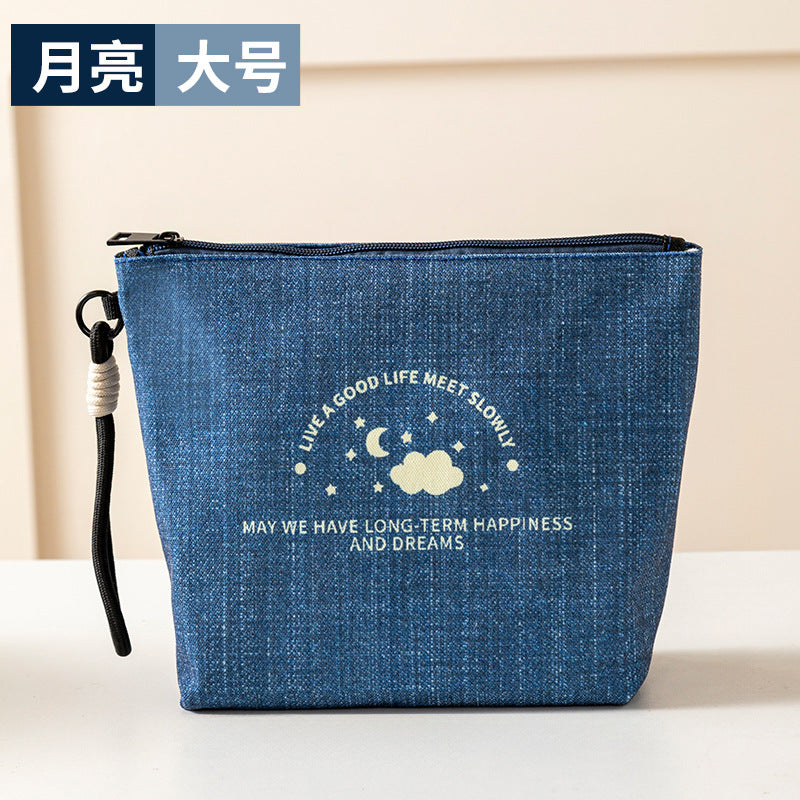 New Denim Coin Purse Multi-Functional Storage out Portable Cosmetics Storage Bag Mini Anytime Small Saddle Bag
