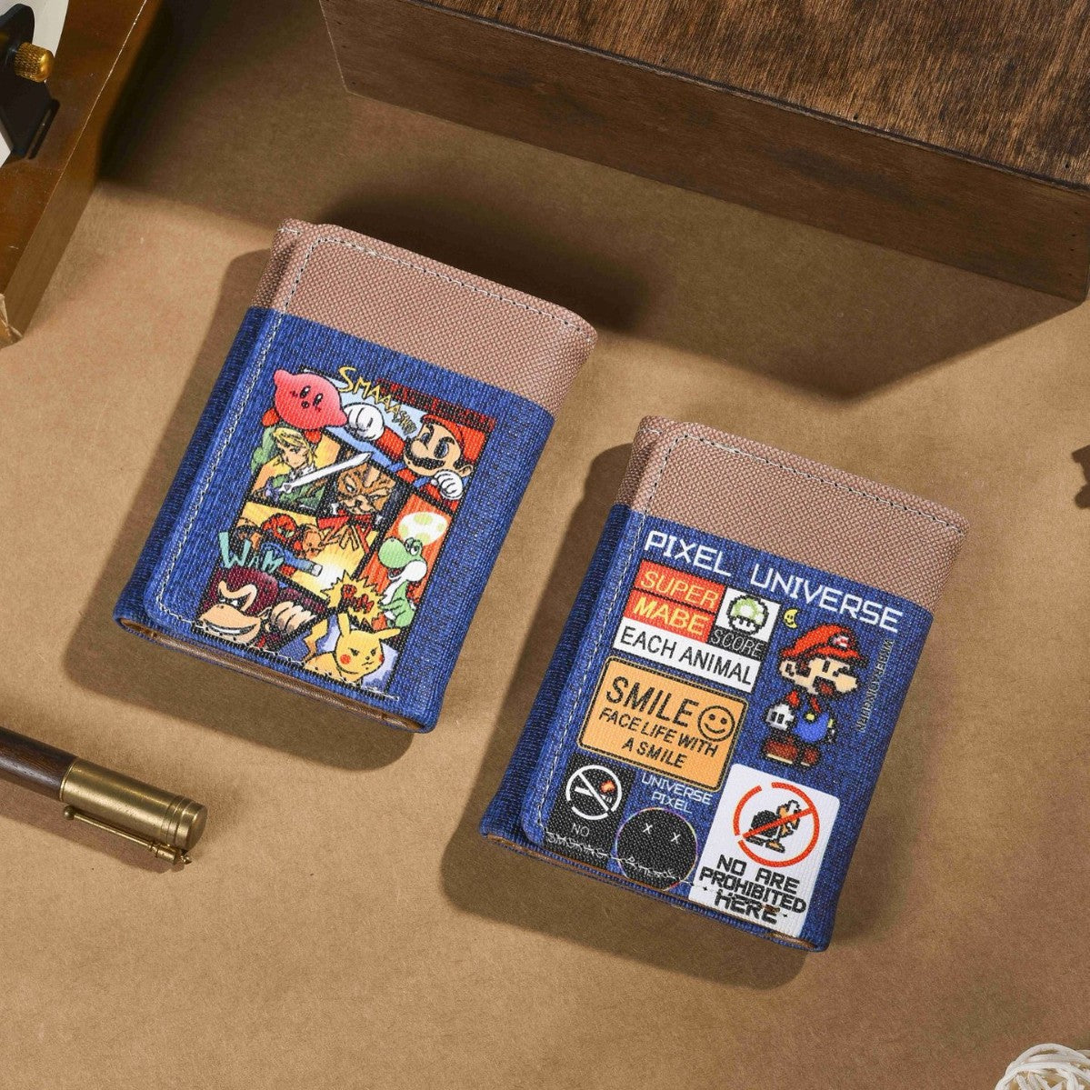 Women's Mario Wallet Cartoon Game Character Tri Fold Card Holder Lightweight Breathable Waterproof Fashion Design