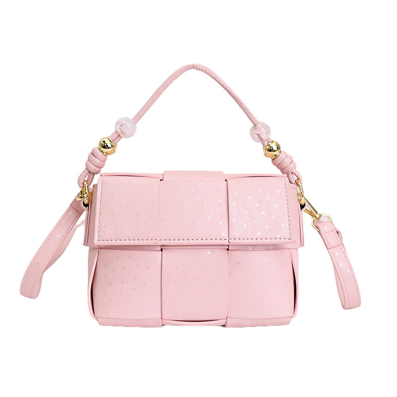 Korean Style Knitted Messenger Bag New Small Square Bag Cute Pendant Everyday Joker Fashion Handbag