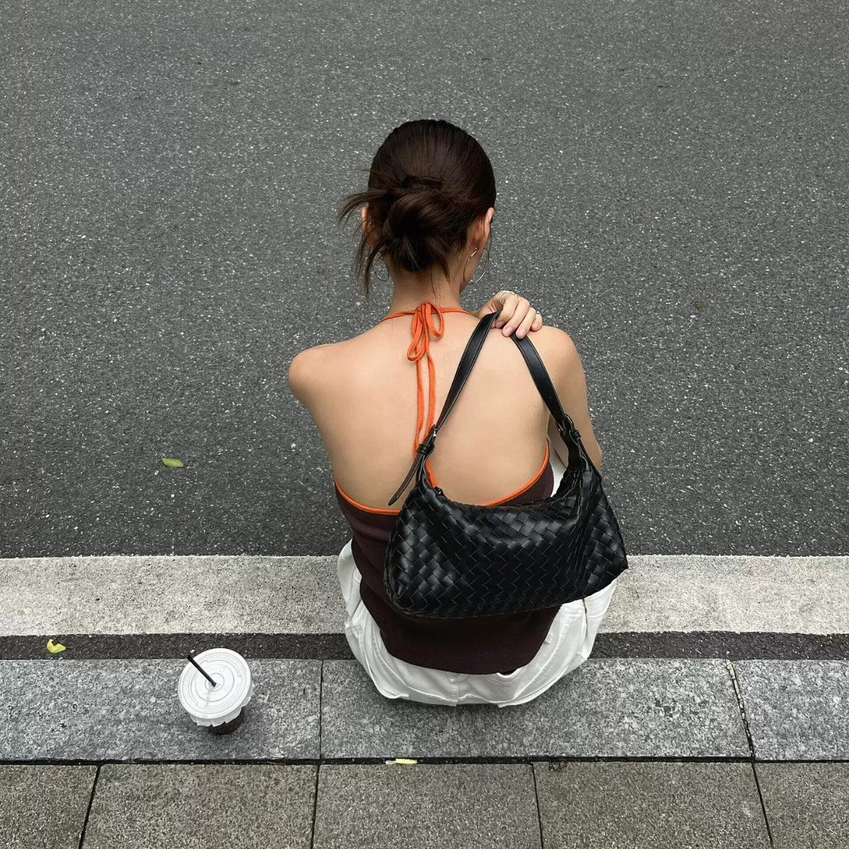 Handcrafted Soft Leather Woven Crossbody Bag for Women, Urban Minimalist Style, Perfect for Daily Commute and Casual Outfits