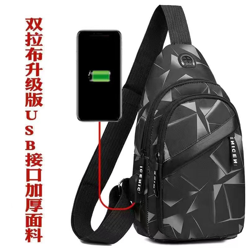 Chest Bag for Men and Women Lightweight Crossbody Bag with Earphone Hole Suitable for Outdoor Travel Daily Use