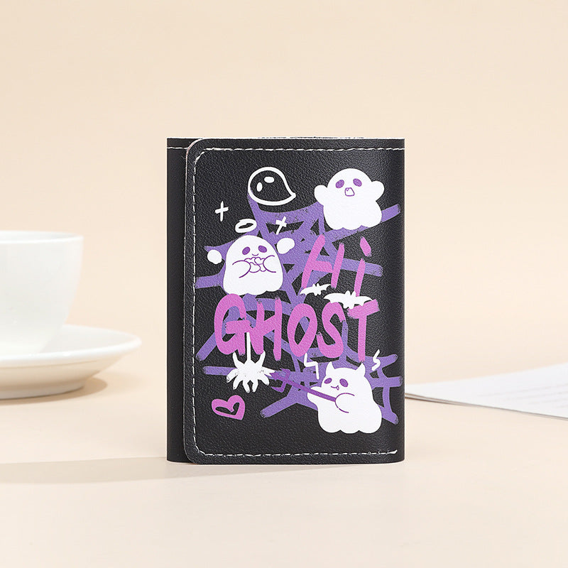 New Portable Wallet Small Large Capacity Three Fold Female Cute Cartoon Mini Purse Student Short Wallet Niche