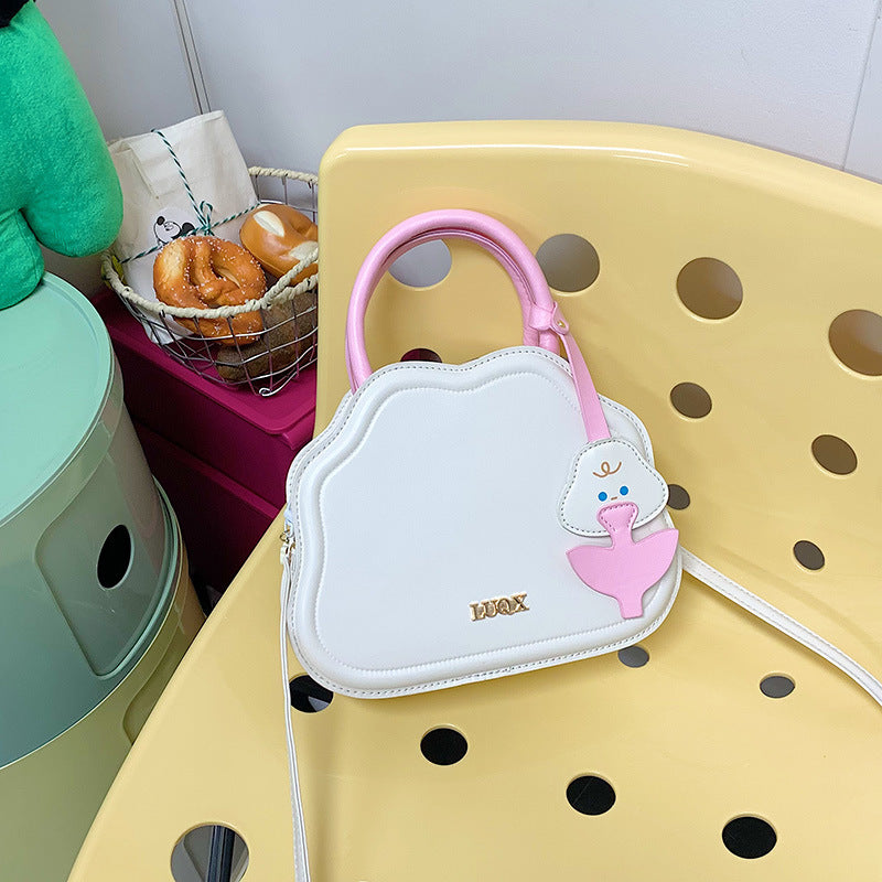 Cream Cloud Bag New Cute Japanese and Korean Style Messenger Bag with Mobile Phone Bag Everyday Joker Women's Bag