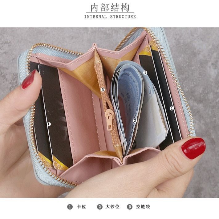 Cute Cat Zipper Wallet with Tassel Charm for Women, Stylish Card Holder and Coin Purse with Sweet Animal Design