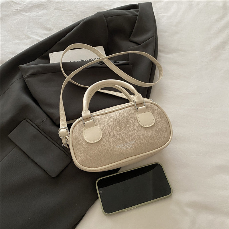 Chic Retro Mini Crossbody Bag for Women 2025 Summer Trendy PU Handbag with Zipper Closure and Soft Texture