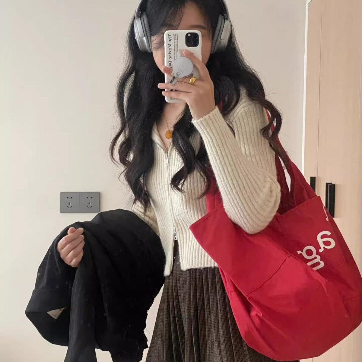 Large Capacity Canvas Tote Bag Female Korean Style All-Matching Lazy Style Students Class Commuter Shoulder Bag
