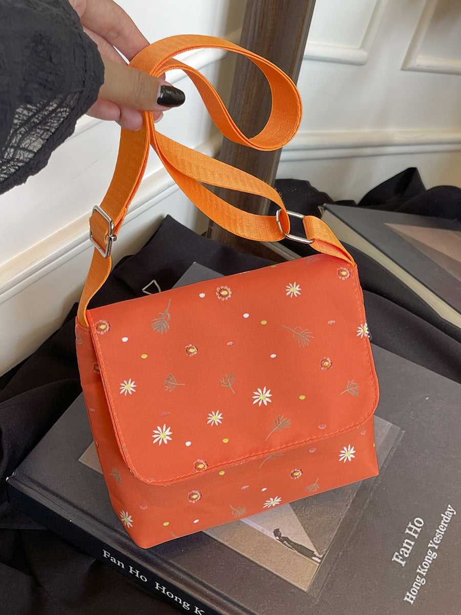 Chic Floral Crossbody Bag for Women - Soft Polyester Shoulder Bag with Zipper Closure and Stylish Flower Pattern