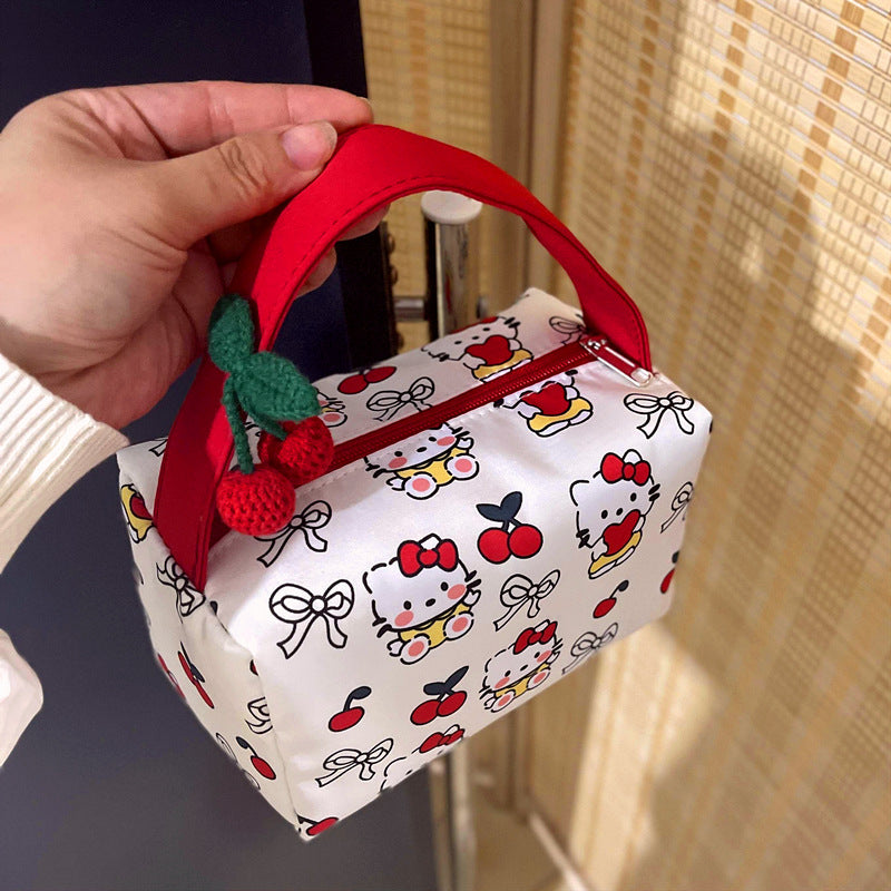 Women's Cosmetic Bag Cute Cartoon Cosmetic Bag Cosmetic Bag with Handle Design Travel Daily Storage Practical